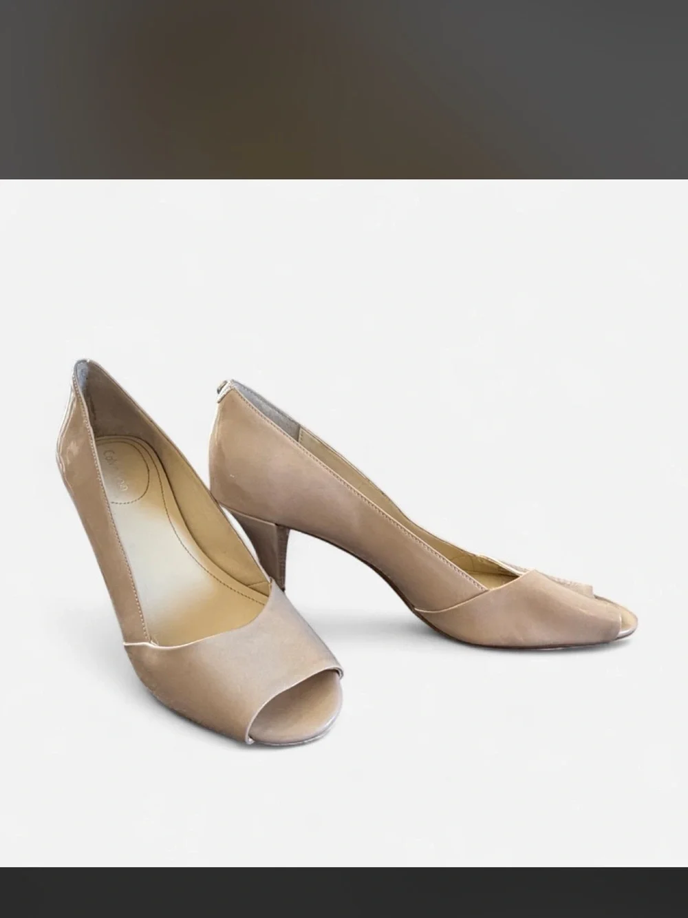 Calvin Klein Beige Open-Toe Heels